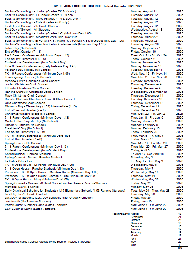 24-25 student attendancew calendar