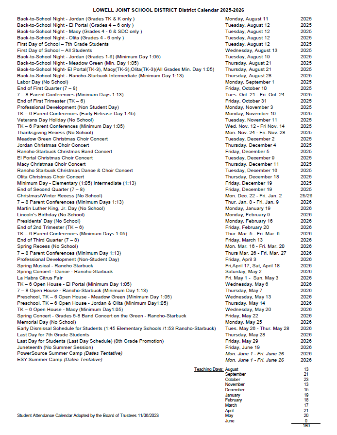 24-25 student attendancew calendar